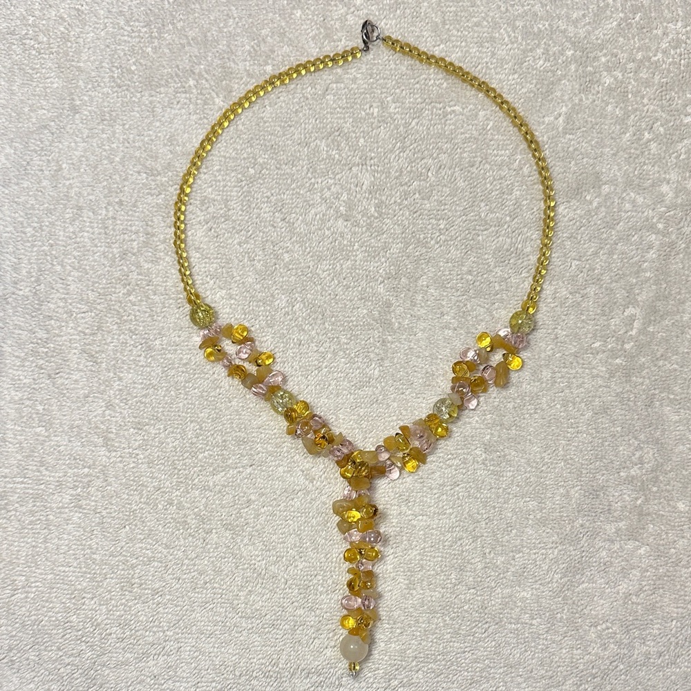 Elegant Yellow Beaded Necklace